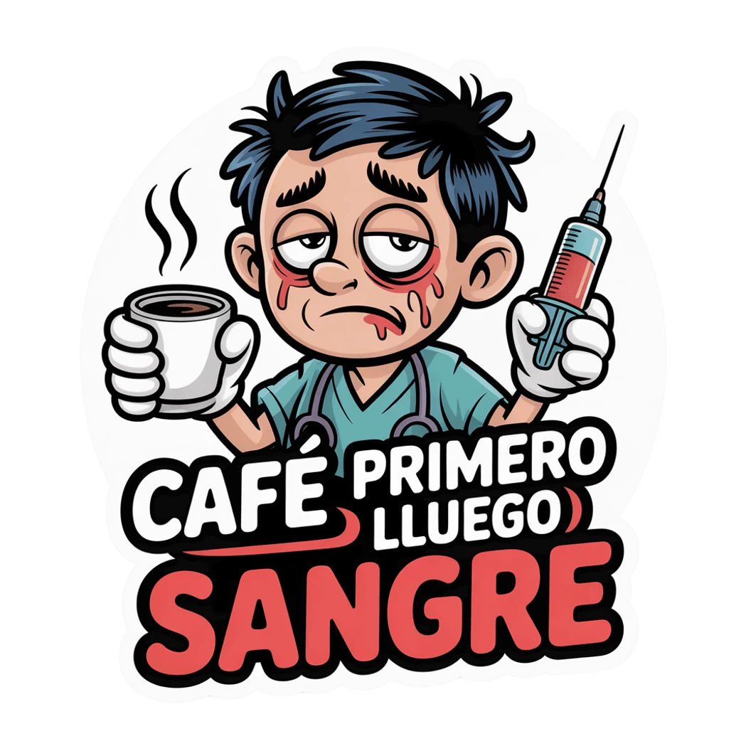 Funny Nurse Coffee First Vinyl Sticker