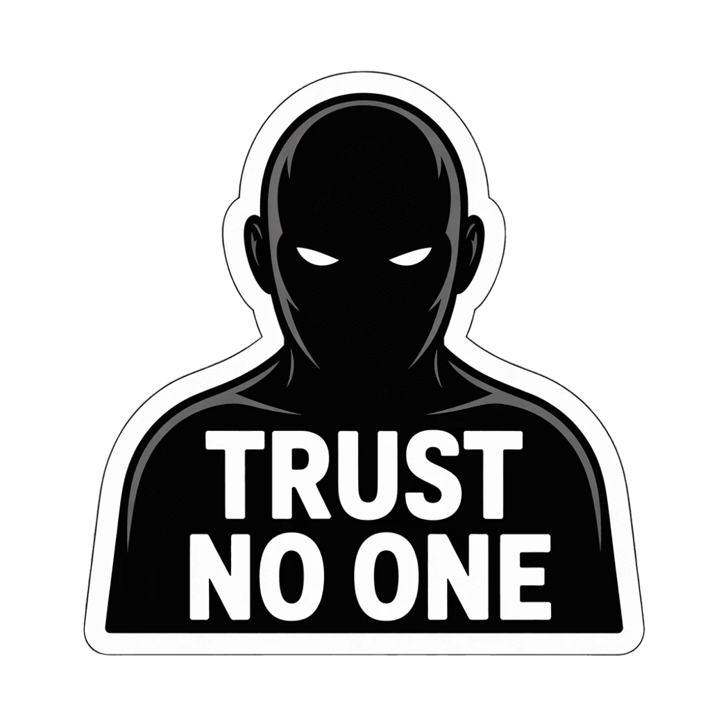 Trust No One Mysterious Silhouette Sticker