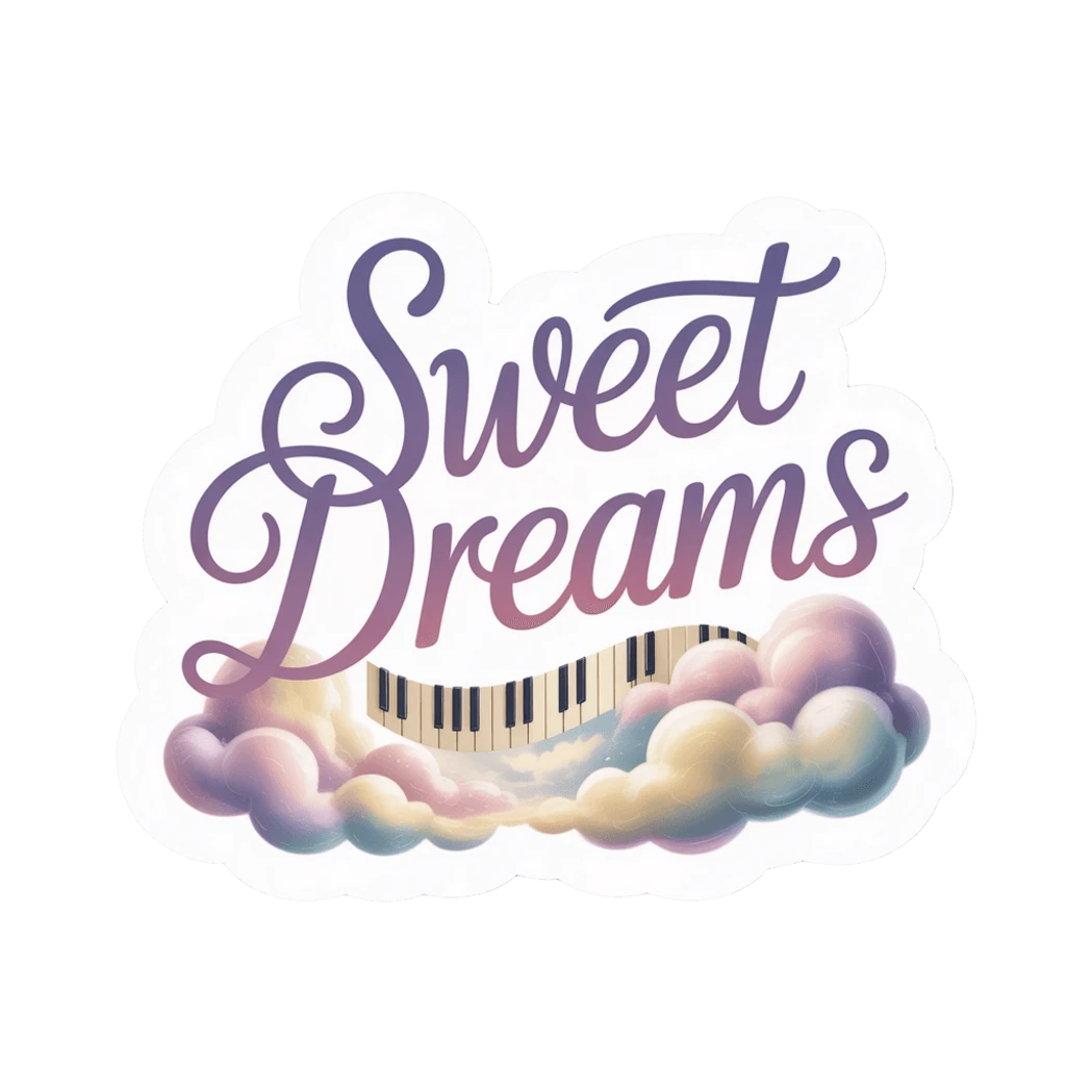 Sweet Dreams Piano Cloud Vinyl Sticker