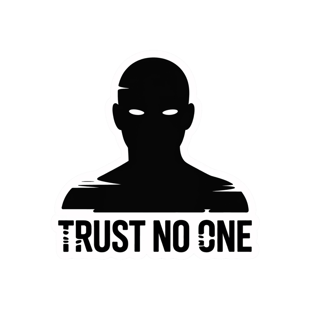 Mysterious 'Trust No One' Silhouette Sticker