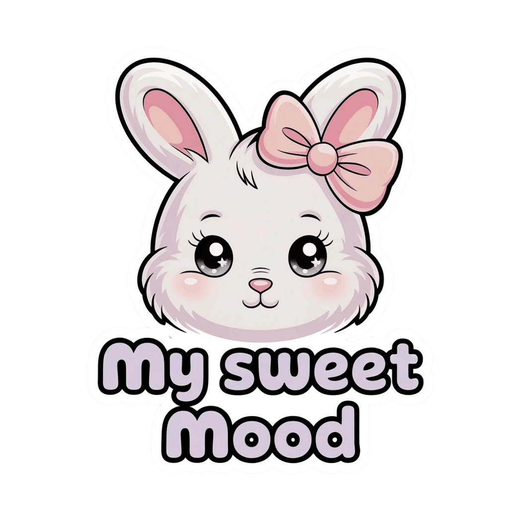 Cute Bunny My Sweet Mood Sticker