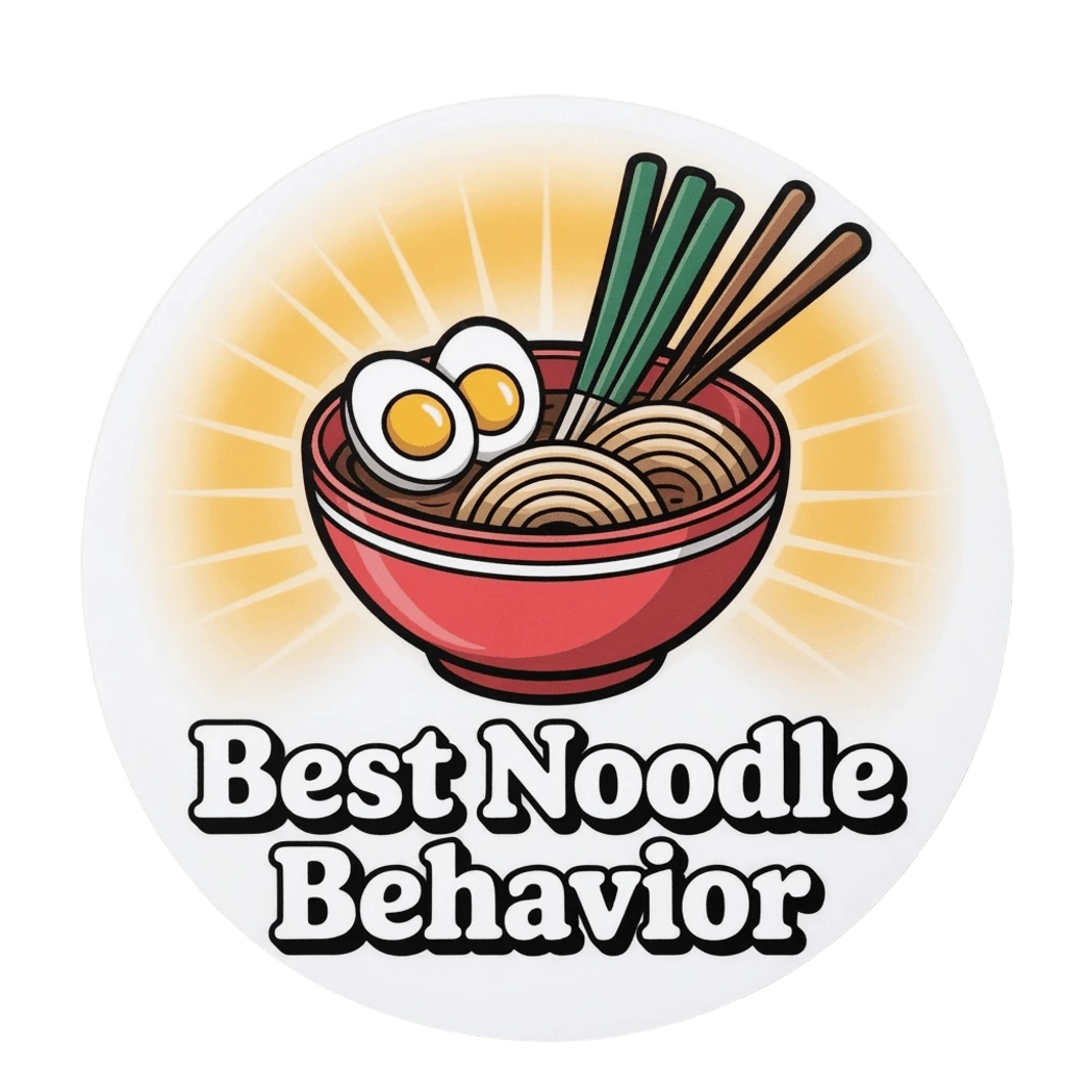 Funny Best Noodle Behavior Ramen Bowl Sticker