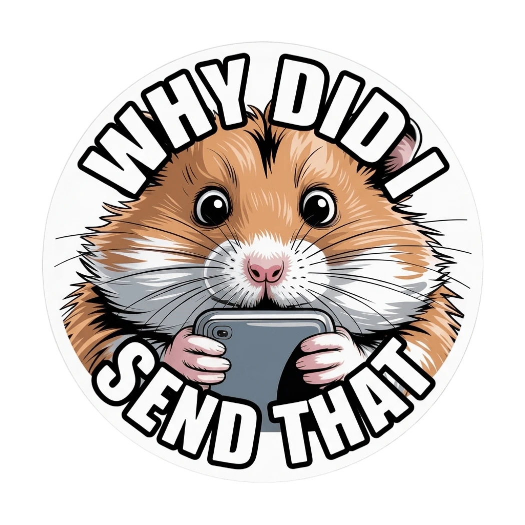 Funny Hamster with Phone Meme Sticker