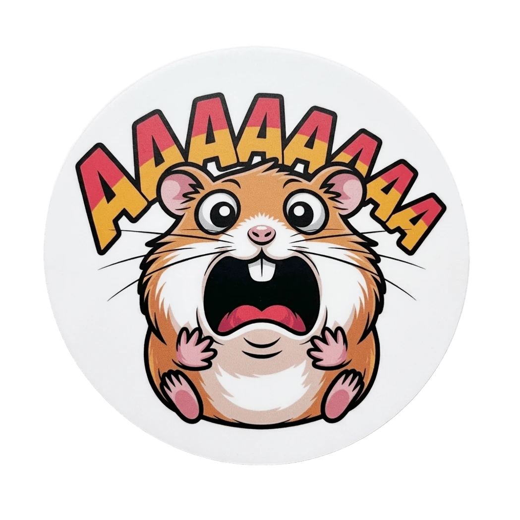 Funny Screaming Hamster Vinyl Sticker