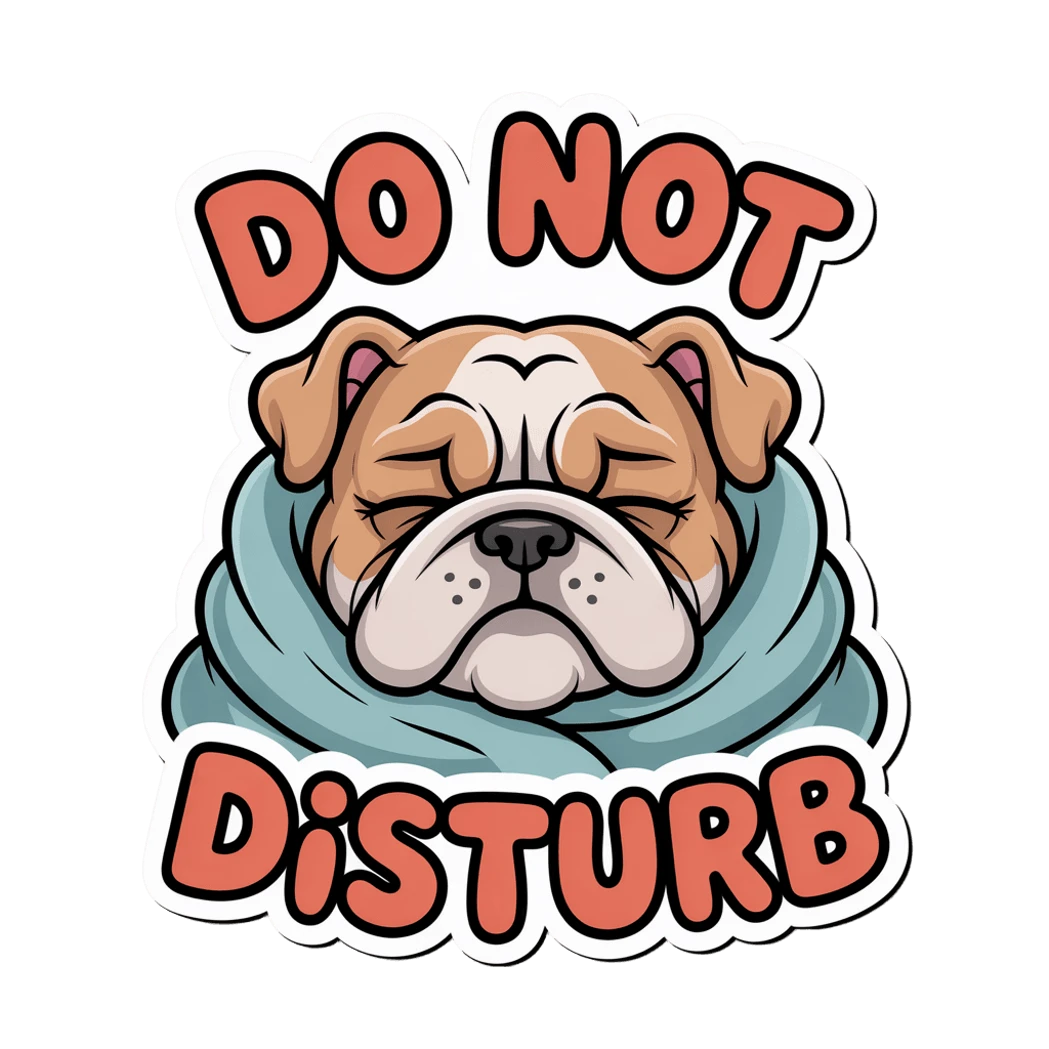 Do Not Disturb Bulldog Vinyl Sticker
