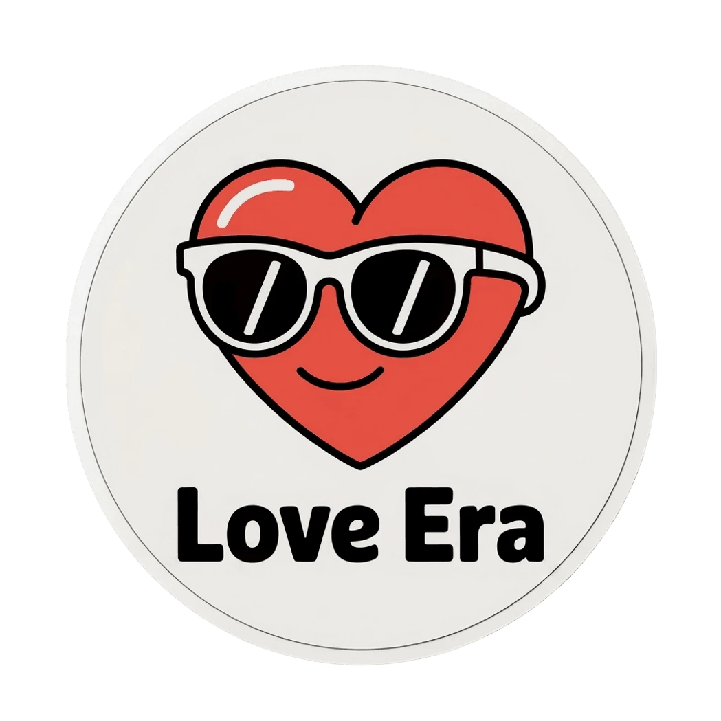 Cool Heart with Sunglasses Love Era Sticker