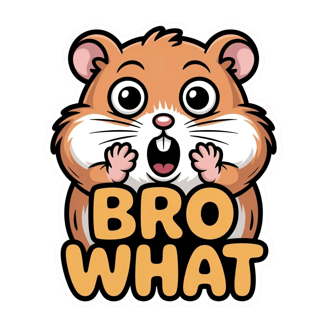 Funny Hamster Bro What Vinyl Sticker