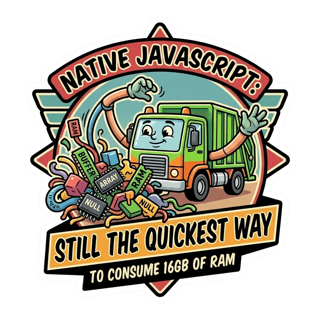 Funny JavaScript Garbage Collector Sticker