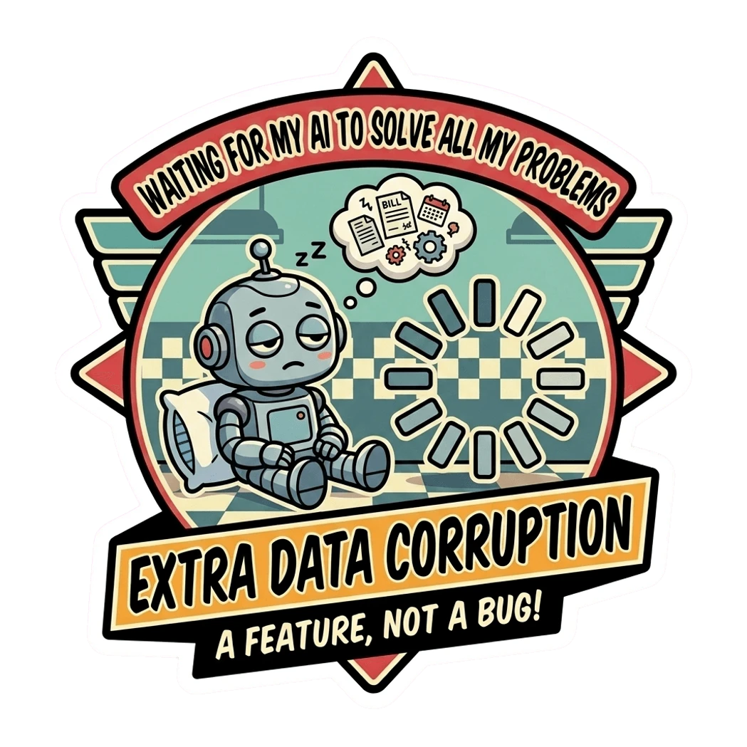 Funny AI Robot Loading Icon Sticker