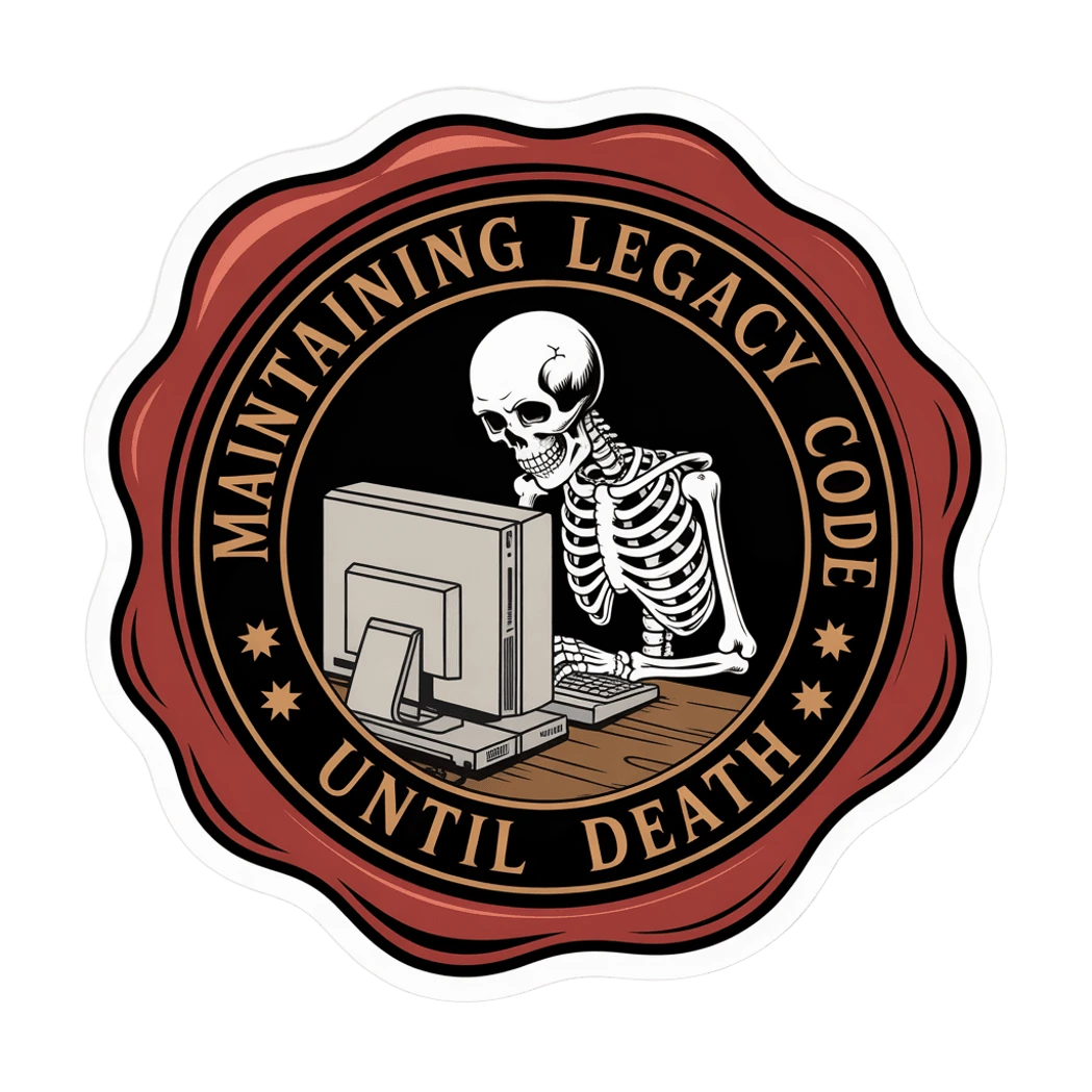 Funny Skeleton Programmer Legacy Code Sticker