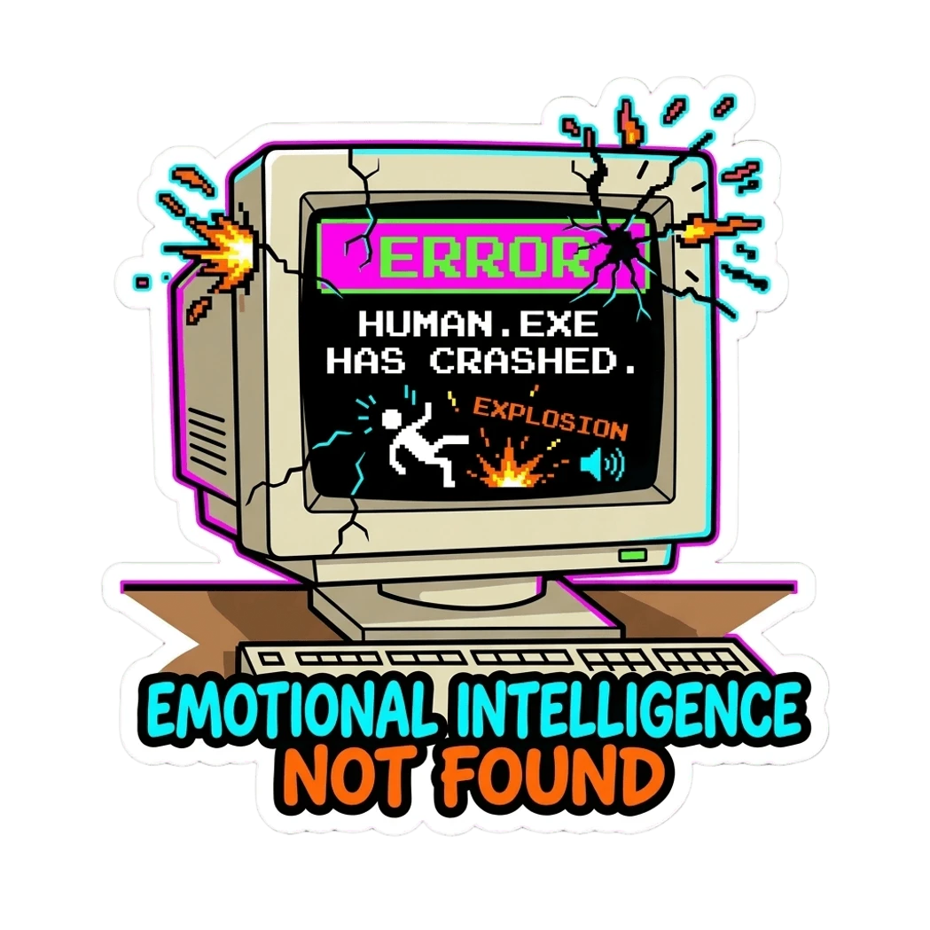Retro Computer Error Emotional Intelligence Sticker