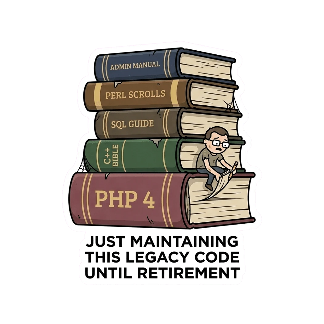 Funny Legacy Code Programmer Sticker