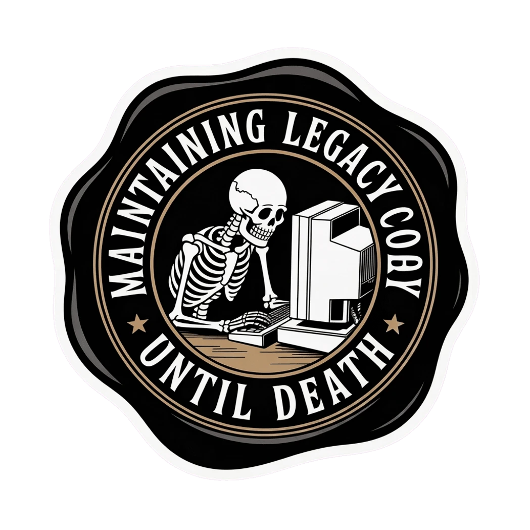 Funny Skeleton Computer Legacy Vinyl Sticker