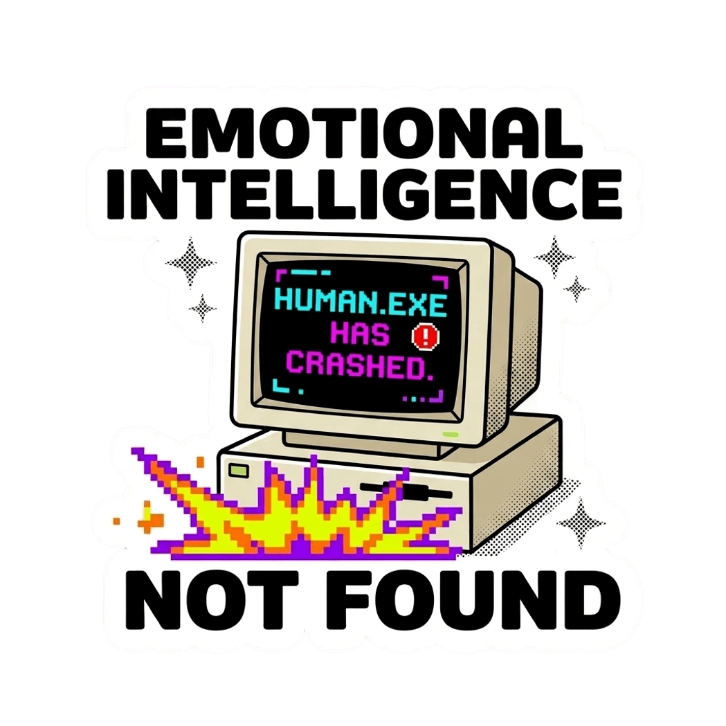 Retro Computer Emotional Intelligence Sticker