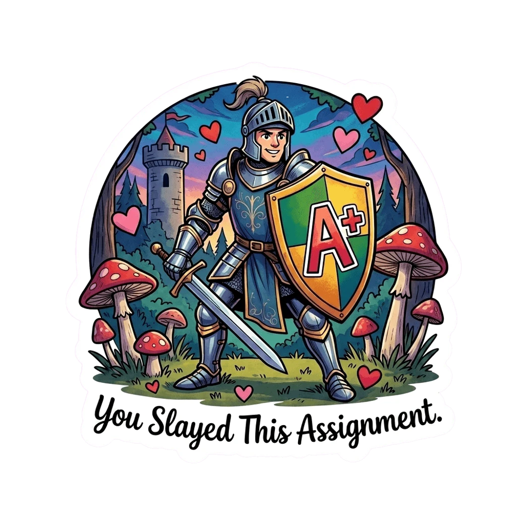 Knight A+ Assignment Achievement Sticker