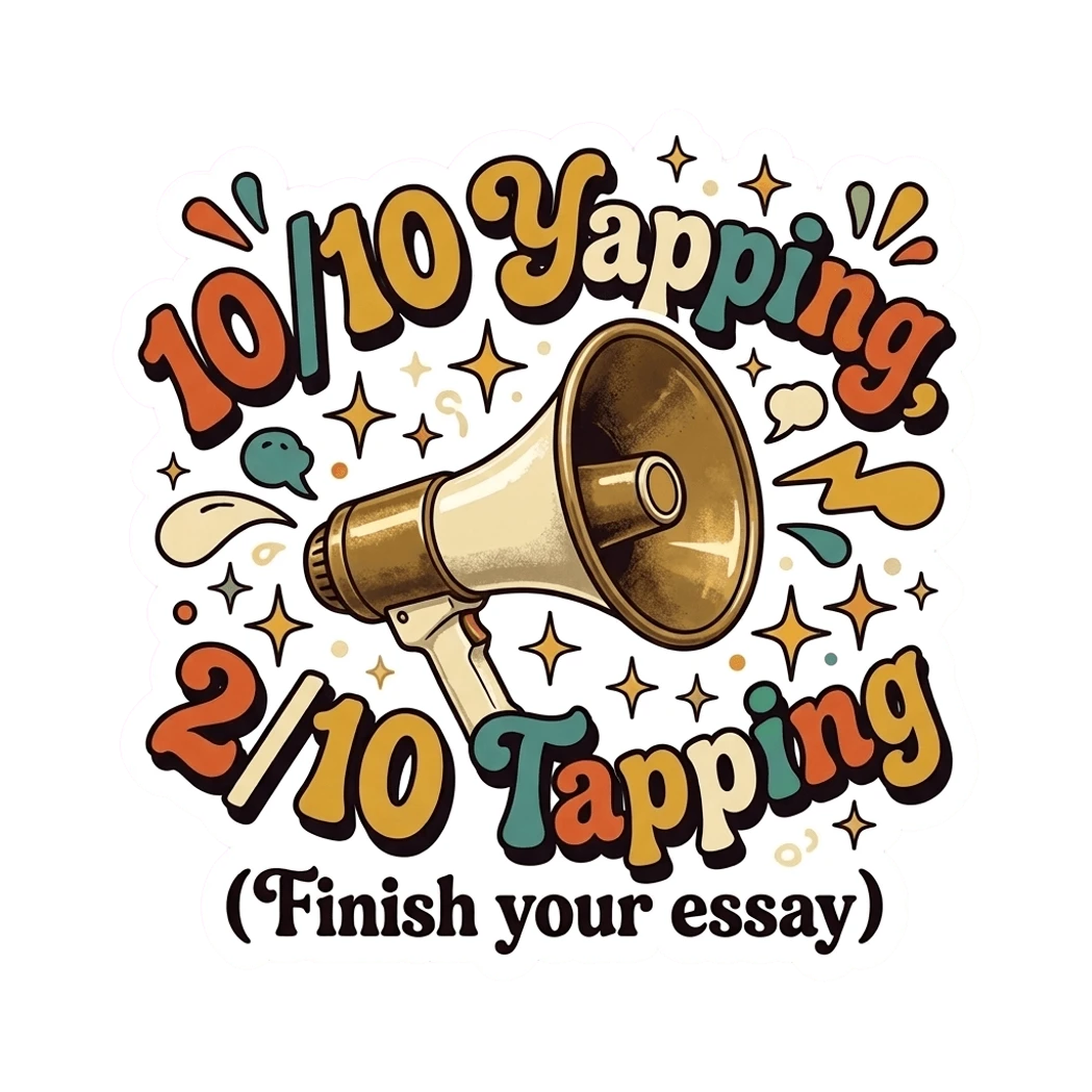 Funny Megaphone Essay Reminder Sticker