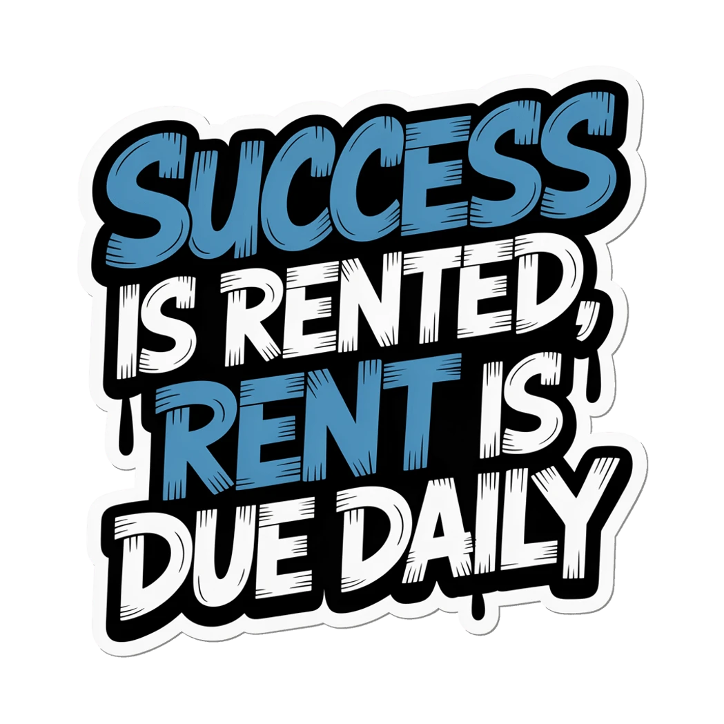 Success Is Rented Rent Is Due Daily Quote Sticker