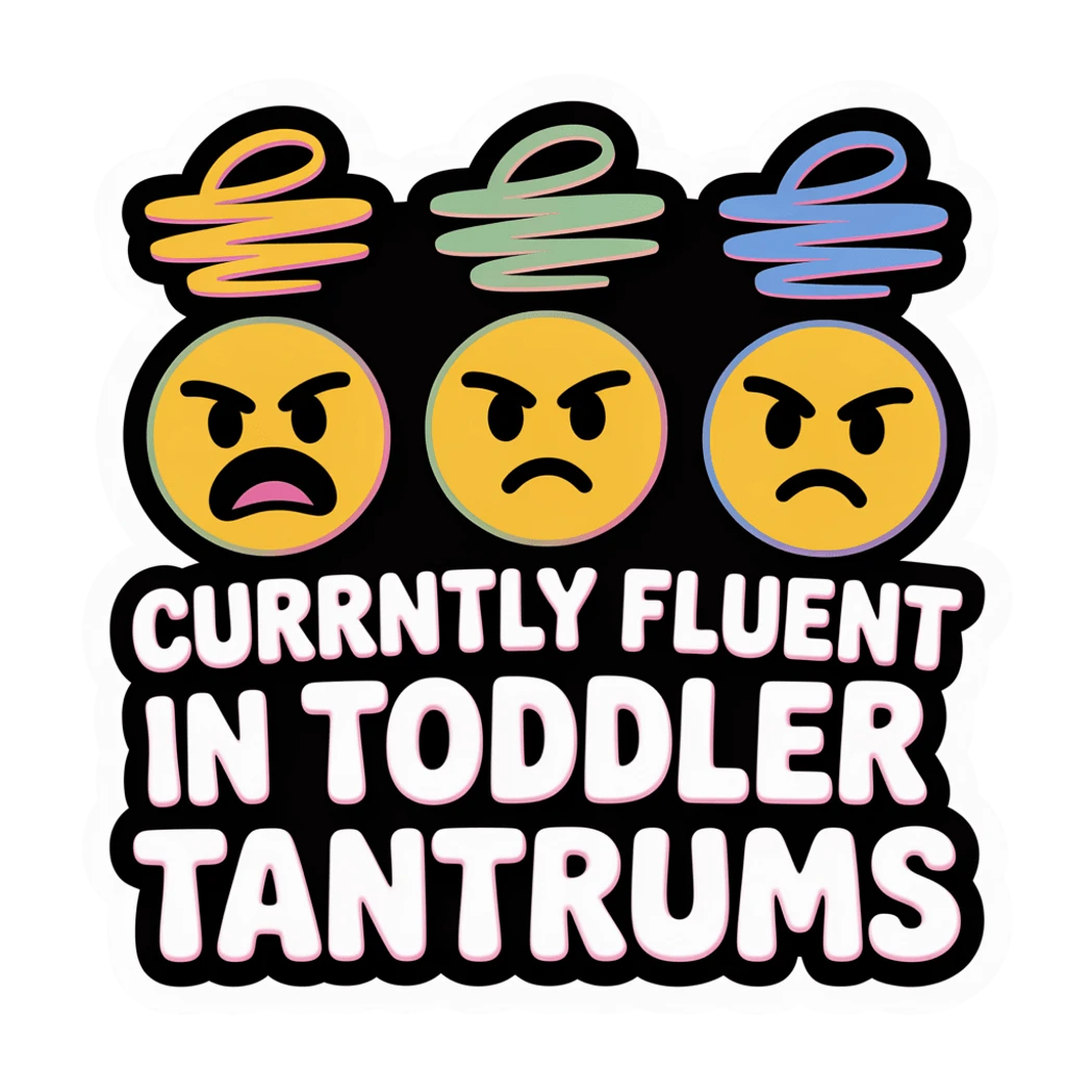 Currently Fluent in Toddler Tantrums Funny Mom Sticker