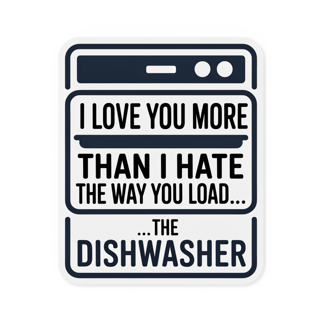 Funny Dishwasher Loading Quote Vinyl Sticker