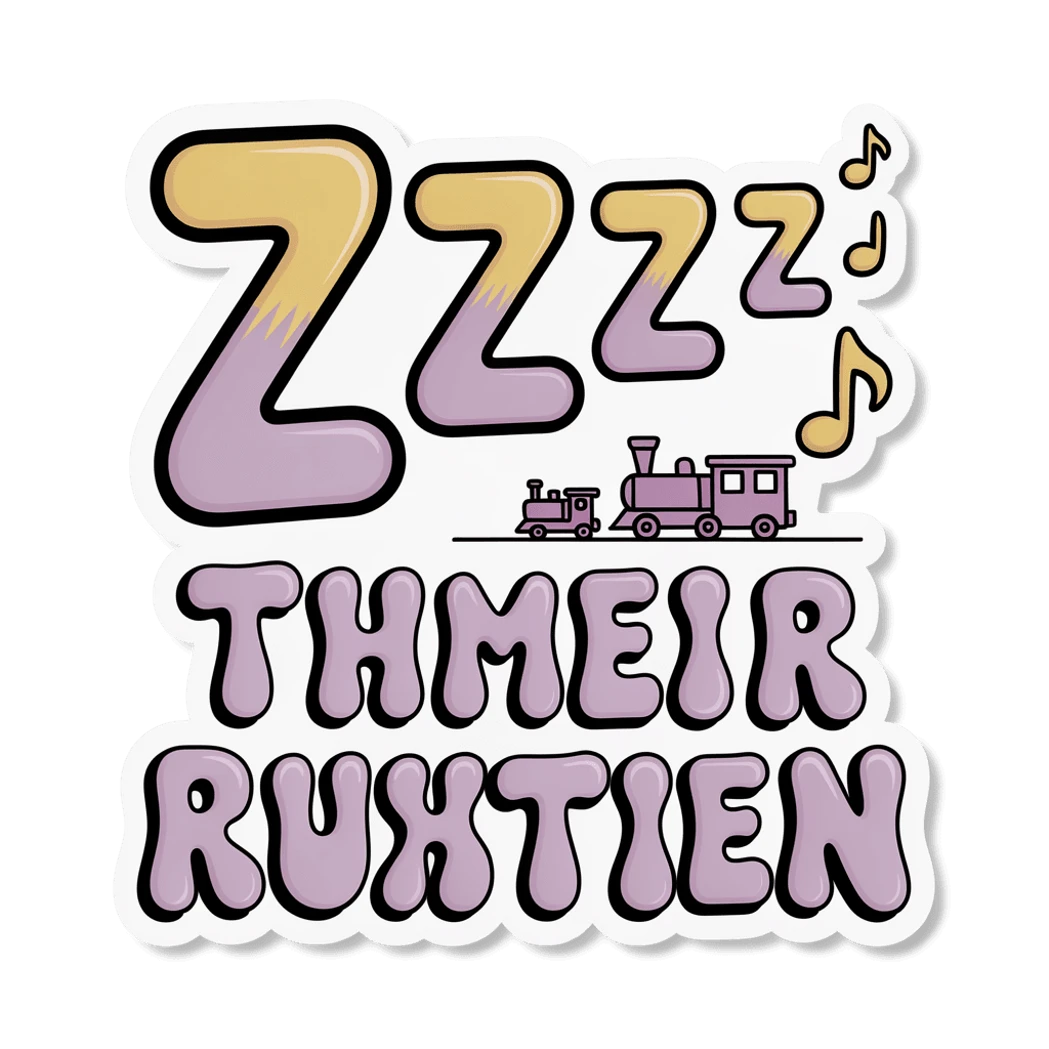 ZZZ Their Ruxtien Funny Text Train Sticker