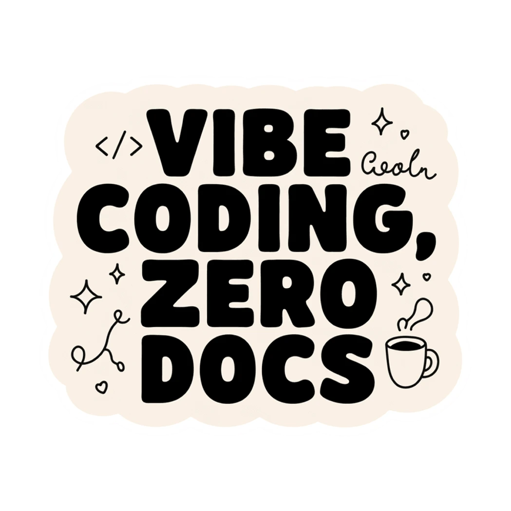 Vibe Coding Zero Docs Funny Programmer Sticker