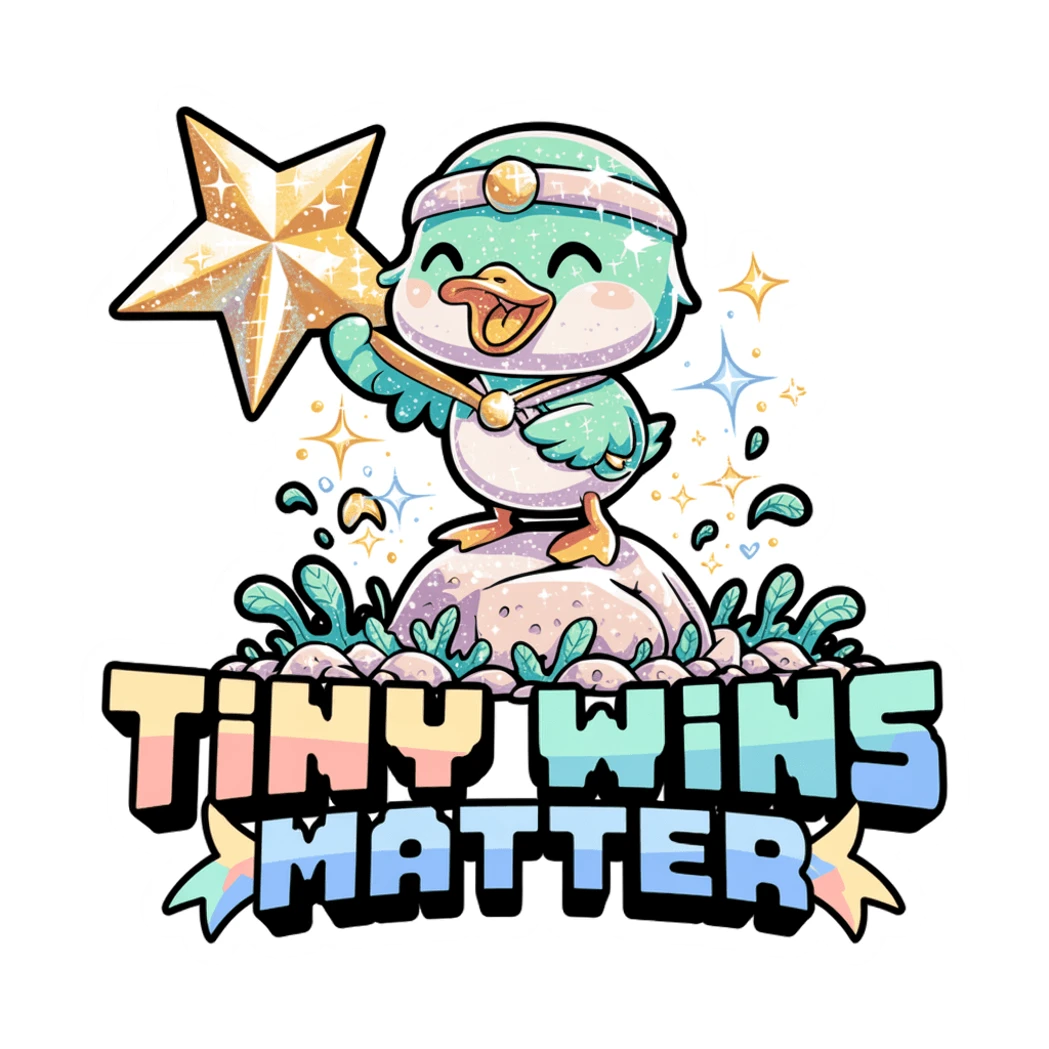 Tiny Wins Matter Duck Motivational Vinyl Sticker