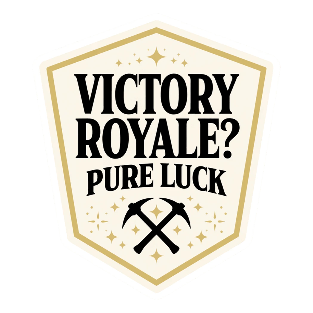 Victory Royale Pure Luck Gaming Badge Sticker