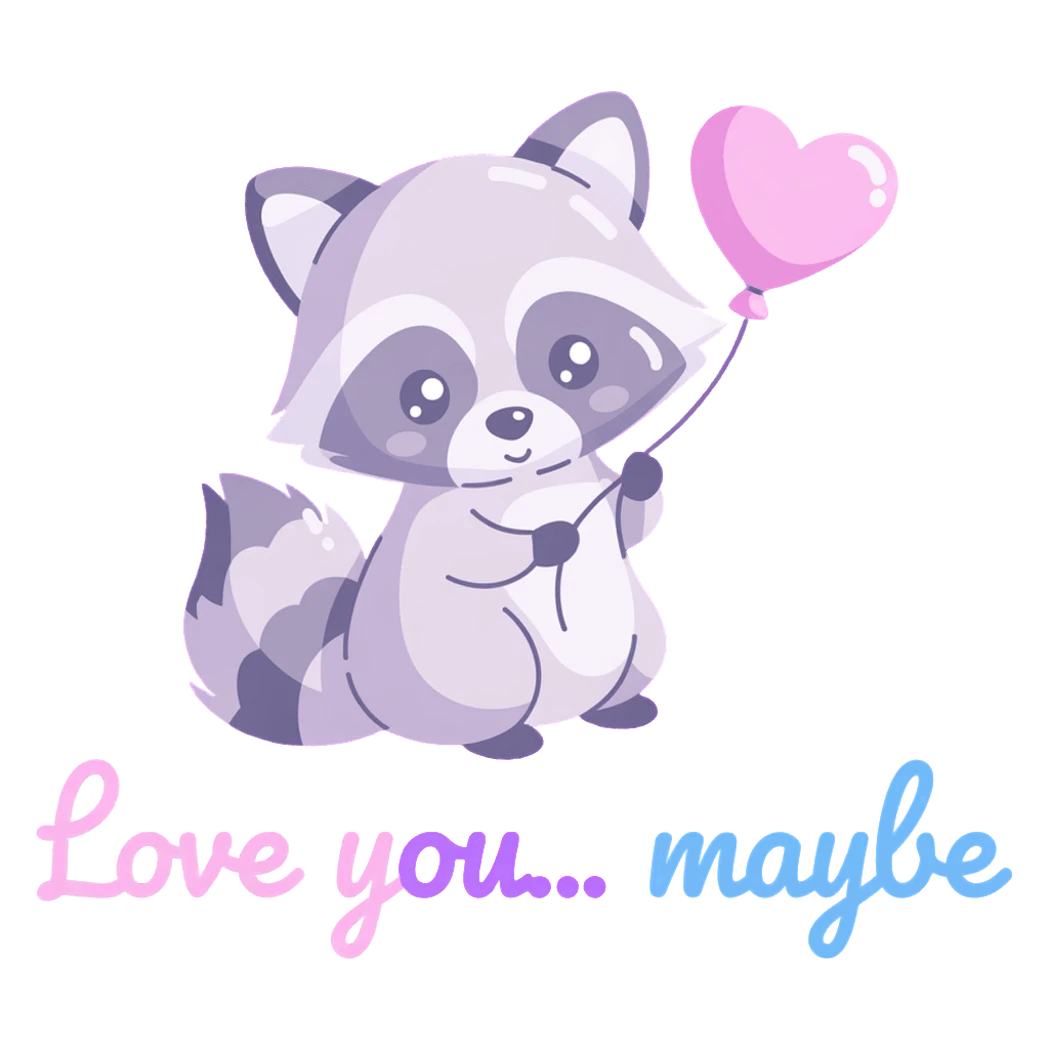 Cute Raccoon Love You Maybe Vinyl Sticker