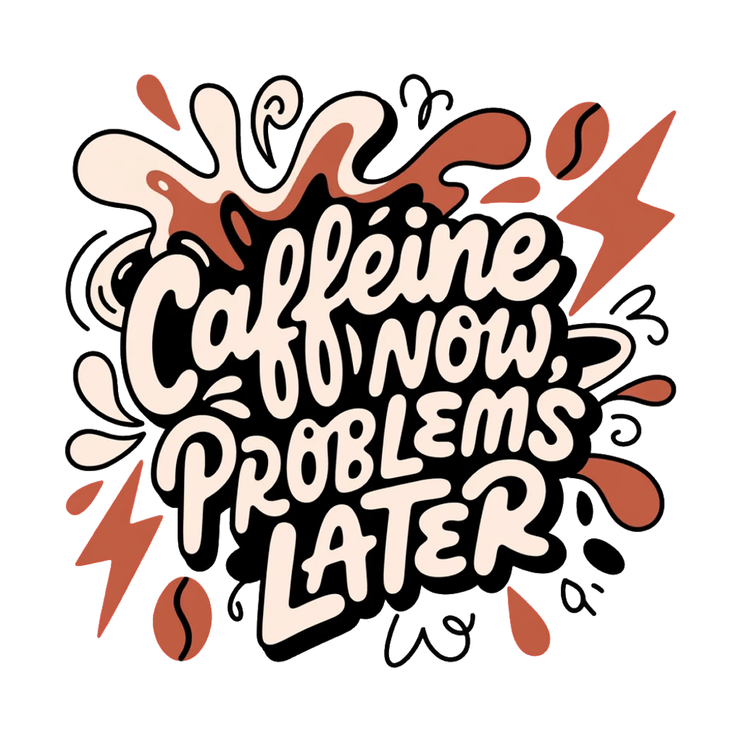 Caffeine Now Problems Later Quote Sticker