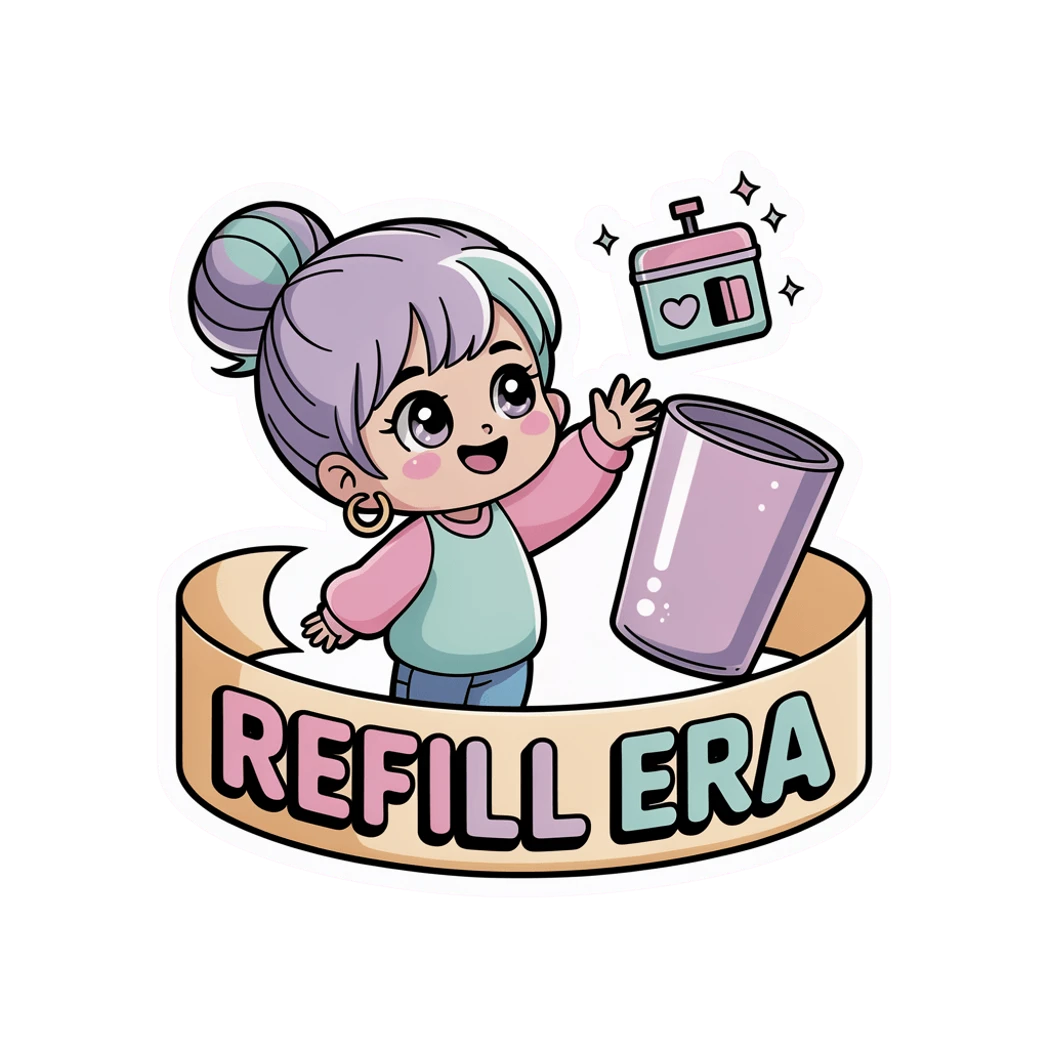 Refill Era Cute Girly Tumbler Vinyl Sticker