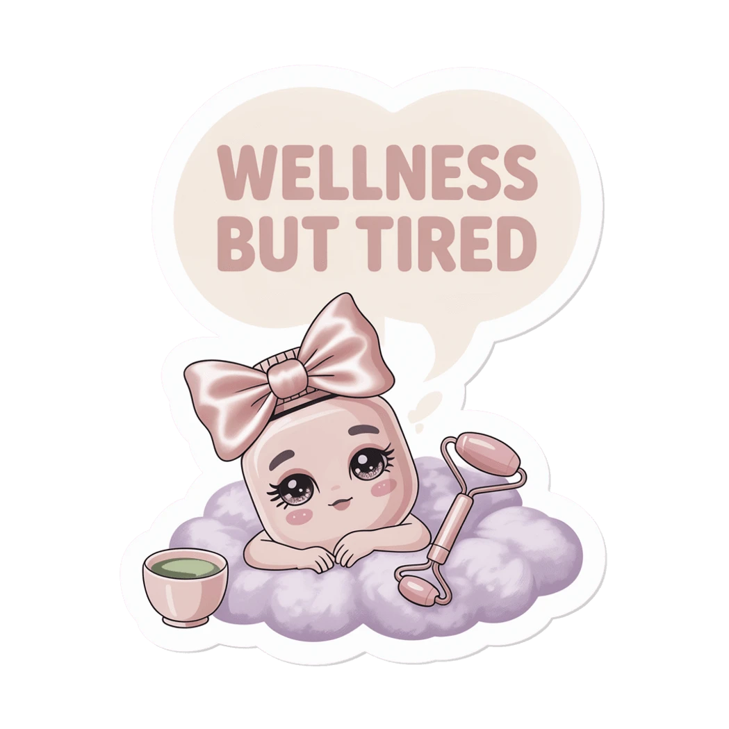 Wellness But Tired Skincare Cloud Vinyl Sticker