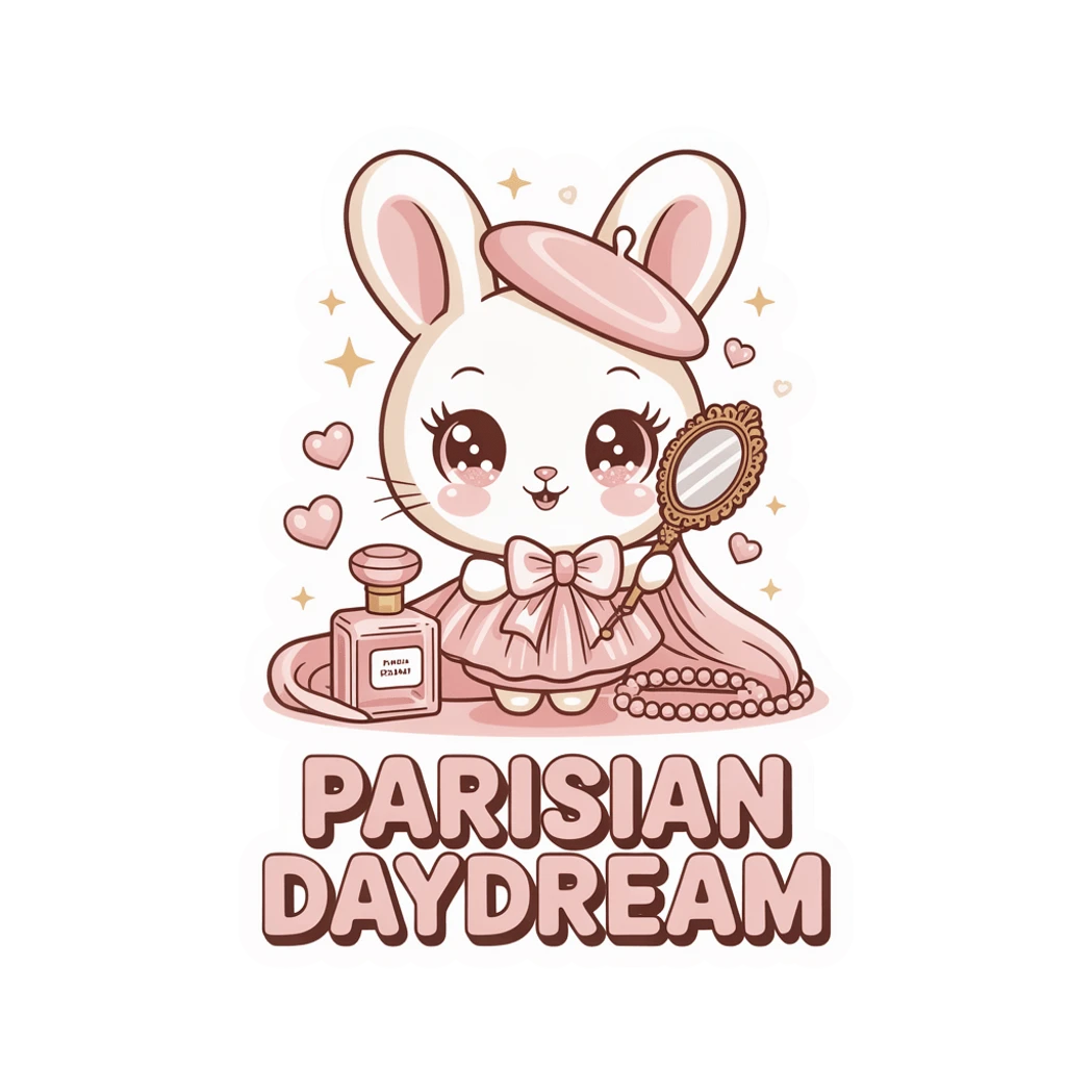 Parisian Daydream Bunny Coquette Vinyl Sticker