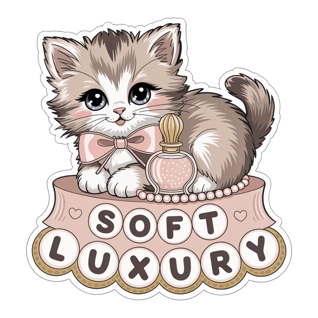 Soft Luxury Kitten Perfume Bow Vinyl Sticker