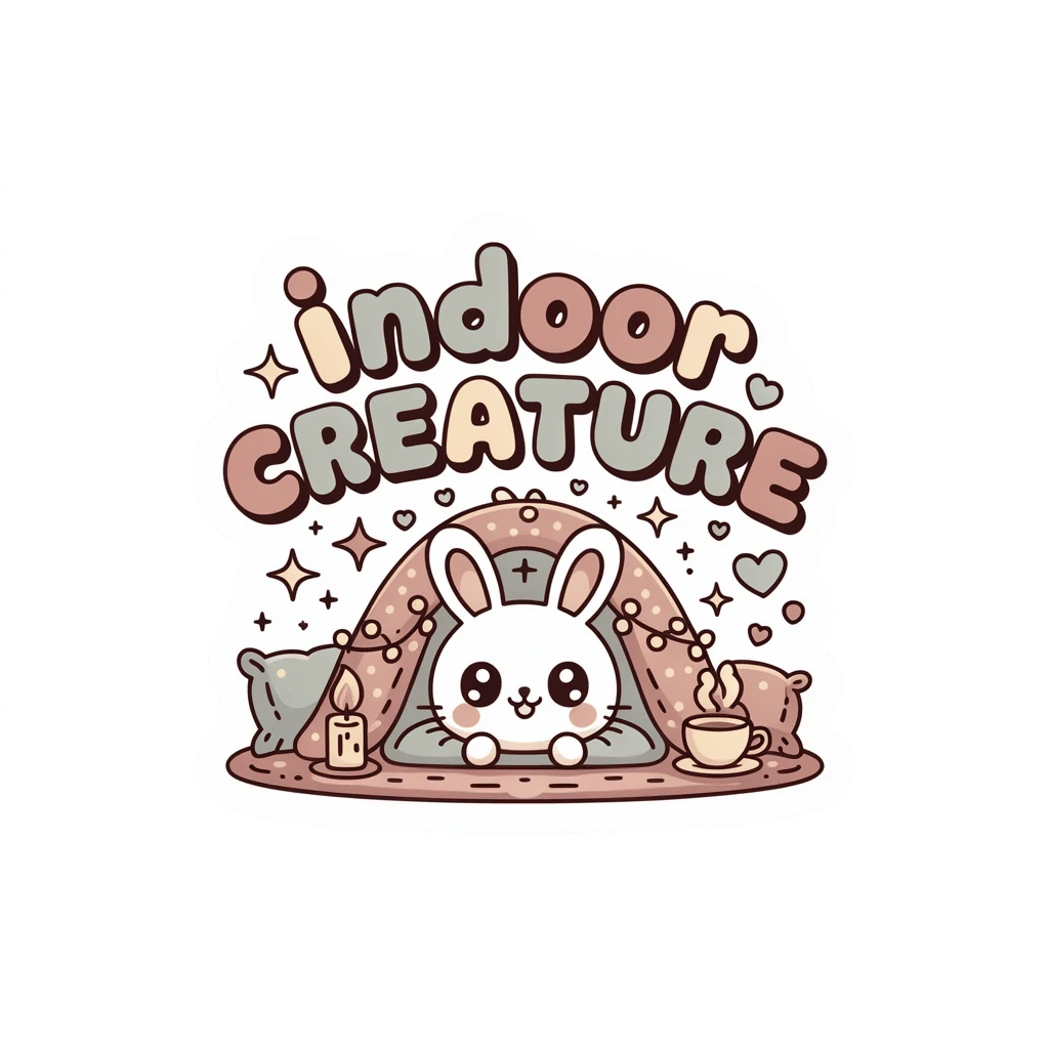 Indoor Creature Bunny Cozy Tent Vinyl Sticker