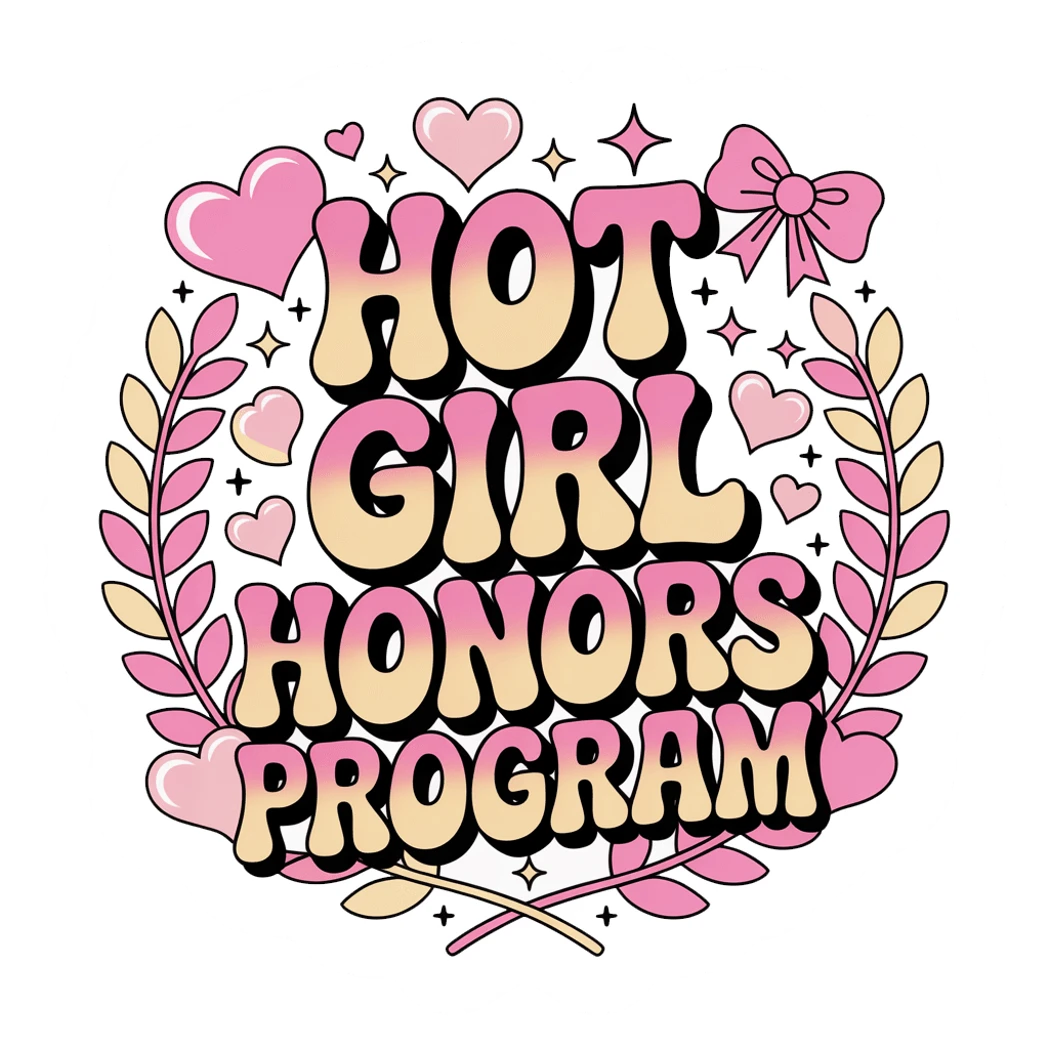 Hot Girl Honors Program Retro Pink Typography Sticker