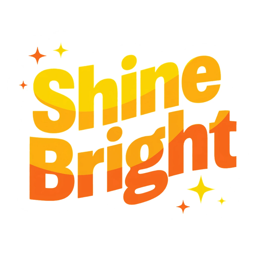 Shine Bright Retro Typography Vinyl Sticker