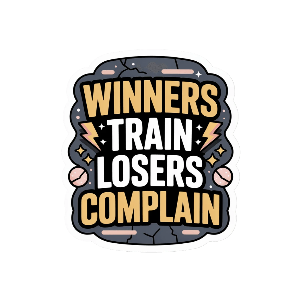 Winners Train Losers Complain Motivational Gym Sticker