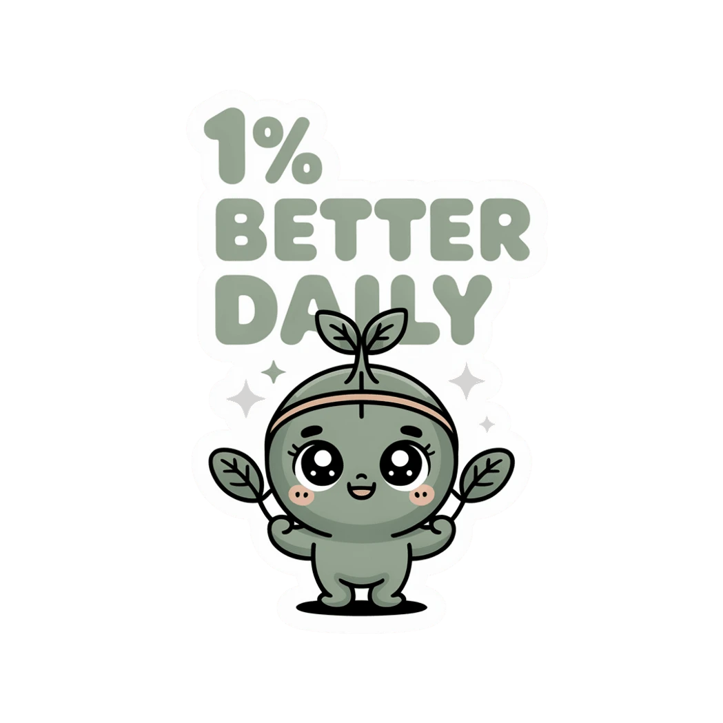 1 Percent Better Daily Sprout Motivational Sticker