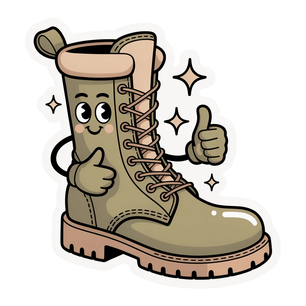 Cute Kawaii Combat Boot Vinyl Sticker