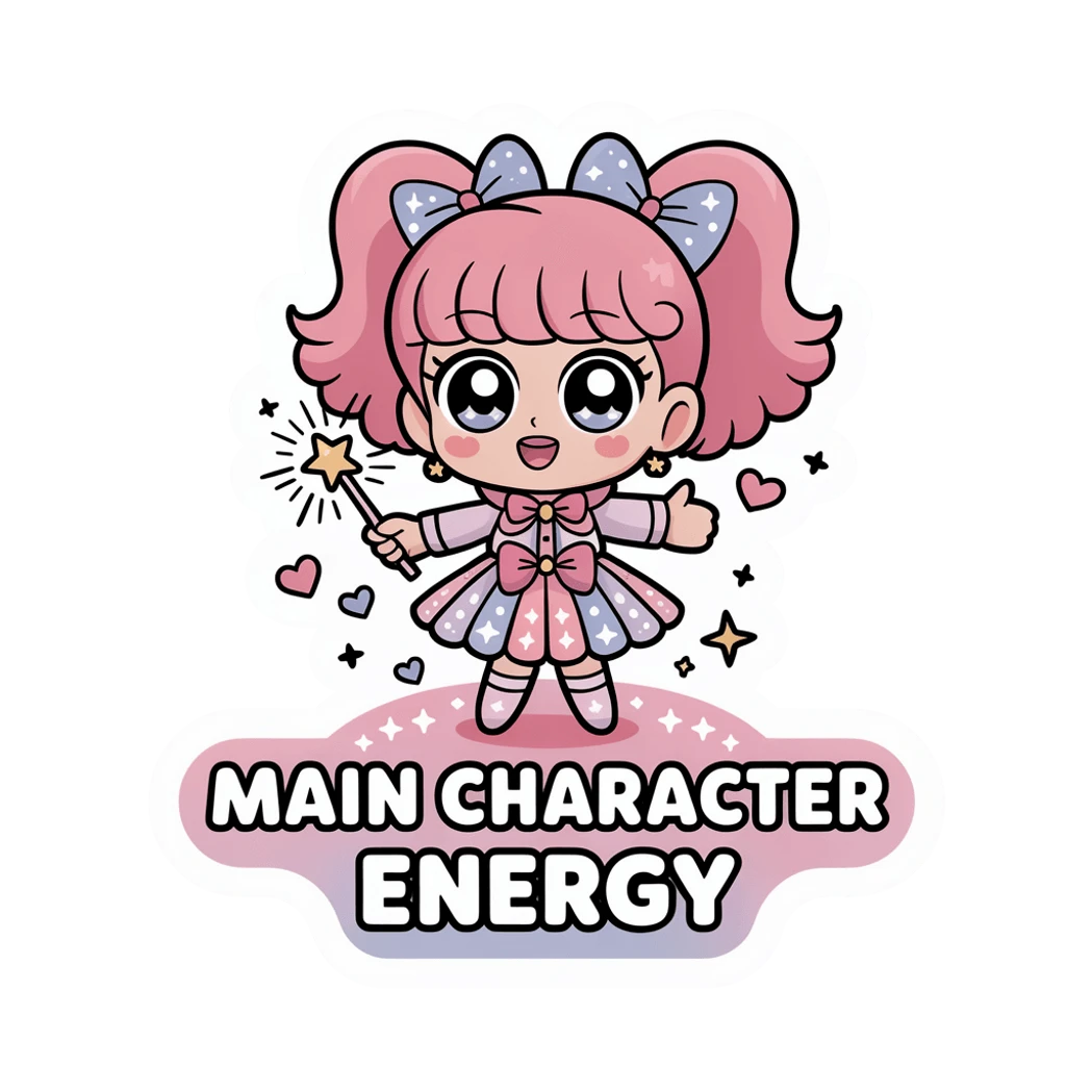 Main Character Energy Kawaii Magical Girl Sticker