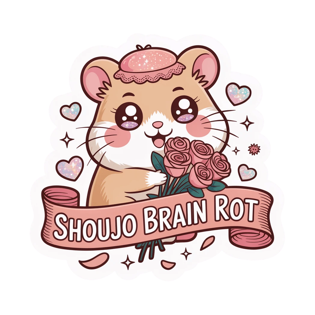 Cute Shoujo Brain Rot Hamster Vinyl Sticker