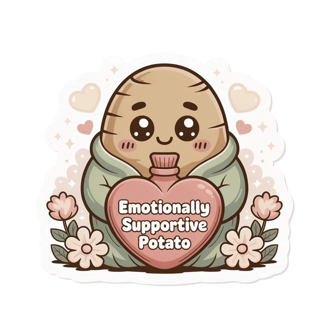 Emotionally Supportive Potato Cute Kawaii Vinyl Sticker