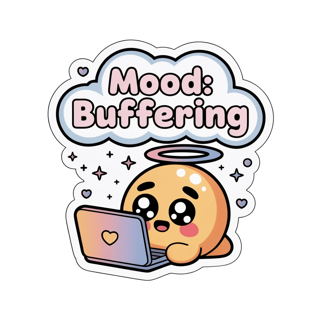 Mood Buffering Waterproof Laptop Sticker - Kawaii Emoji Vinyl Decal