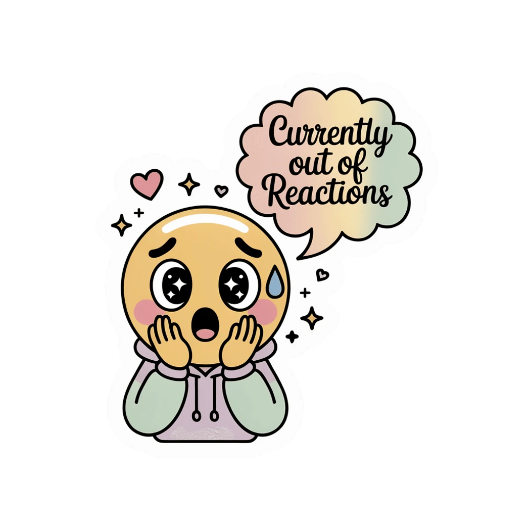 Cute Out of Reactions Emoji Speech Bubble Sticker