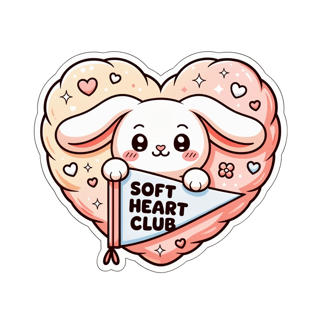 Kawaii Bunny Soft Heart Club Vinyl Sticker