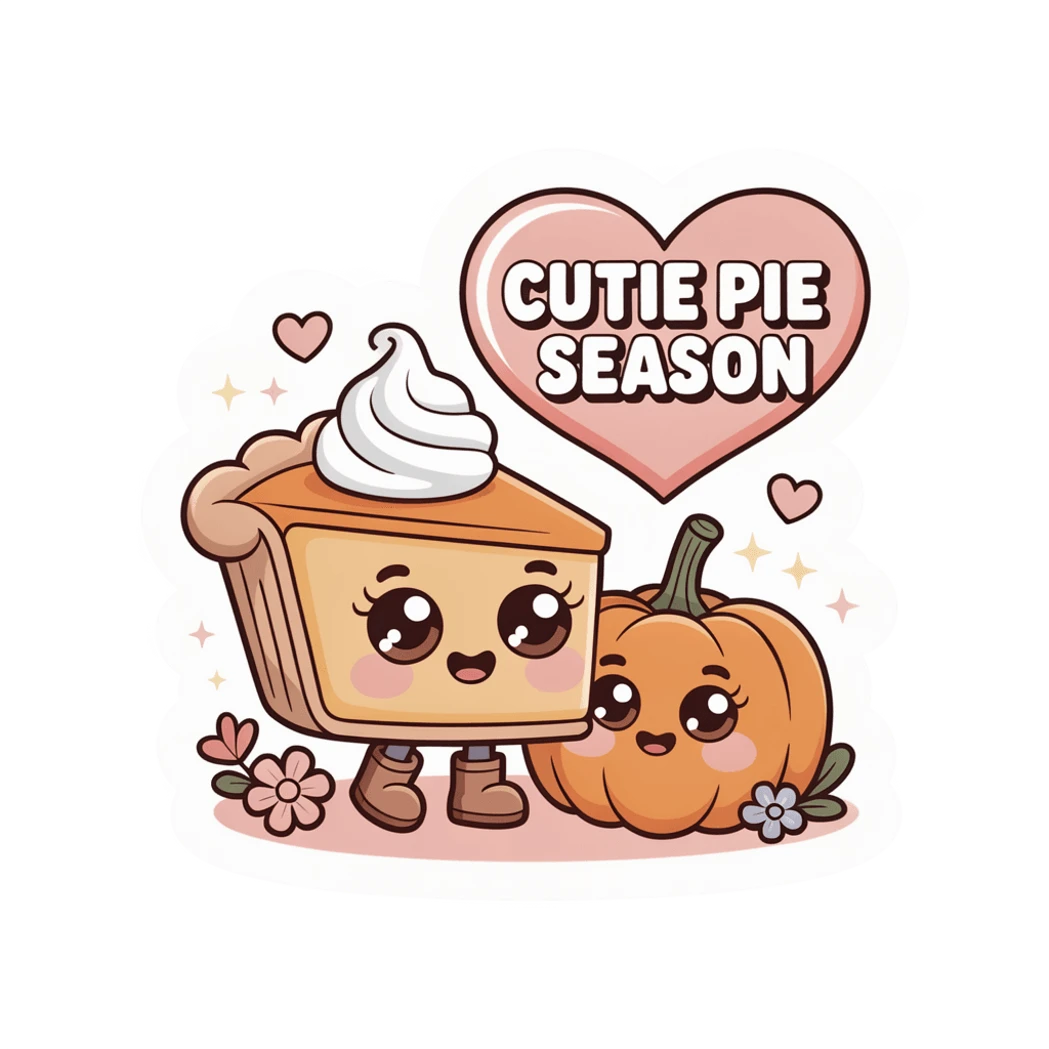 Cute Kawaii Pumpkin Pie Cutie Pie Season Sticker