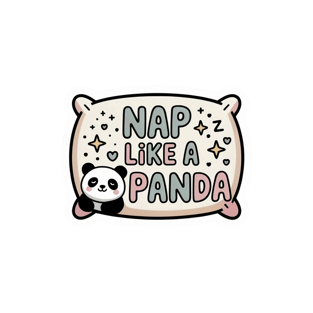 Nap Like a Panda Cute Kawaii Pillow Sticker