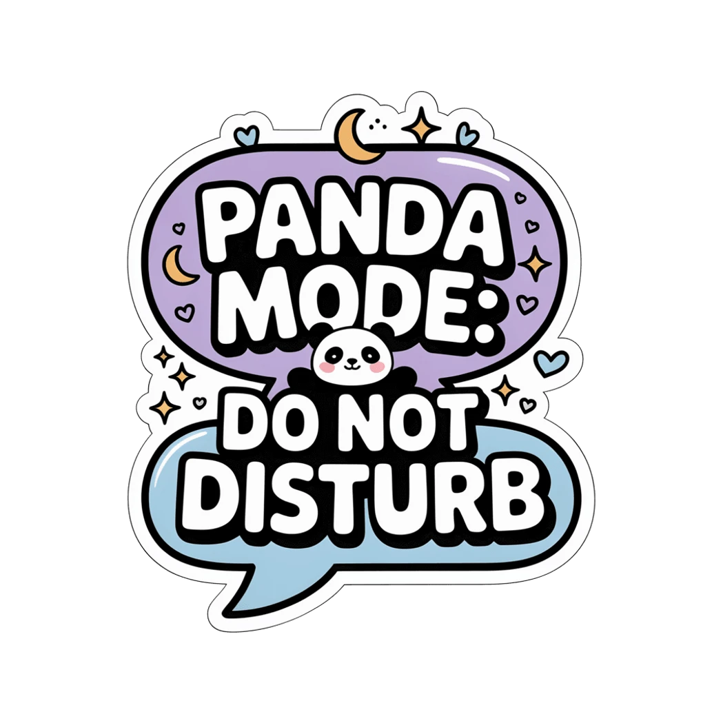 Panda Mode Do Not Disturb Kawaii Vinyl Sticker