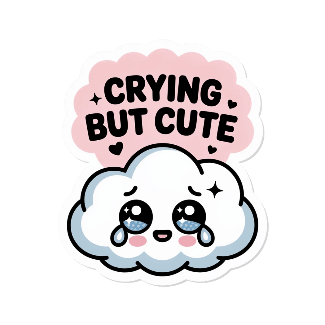 Cute Crying Cloud Kawaii Vinyl Sticker