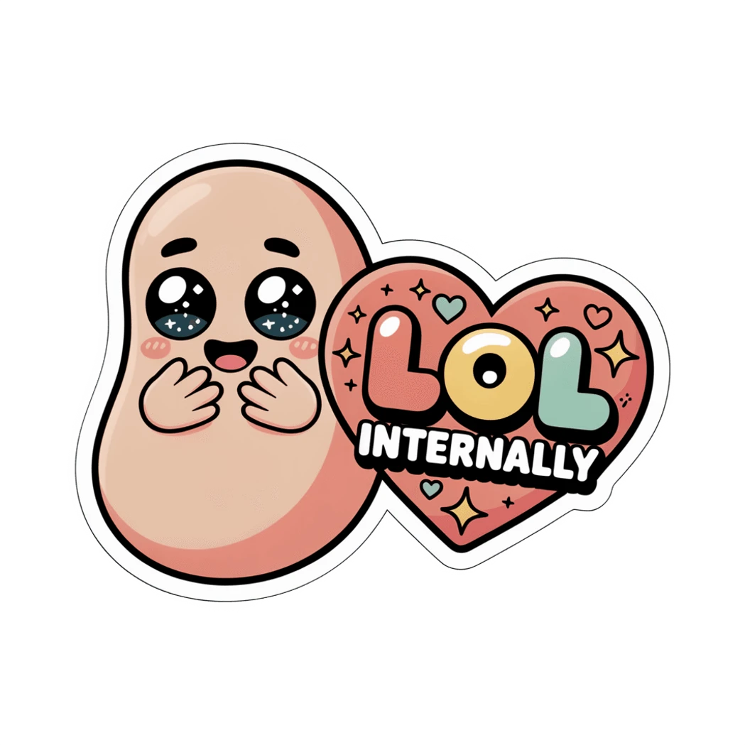 Cute LOL Internally Emoji Heart Vinyl Sticker